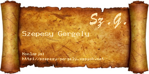 Szepesy Gergely névjegykártya